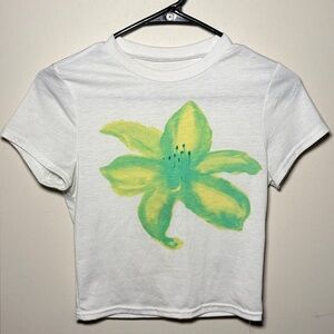 shein floral design crop top